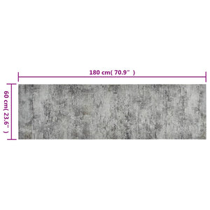Kjøkkenteppe vaskbar Beton 60x180 cm fløyel