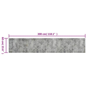 Kjøkkenteppe vaskbar Beton 60x300 cm fløyel