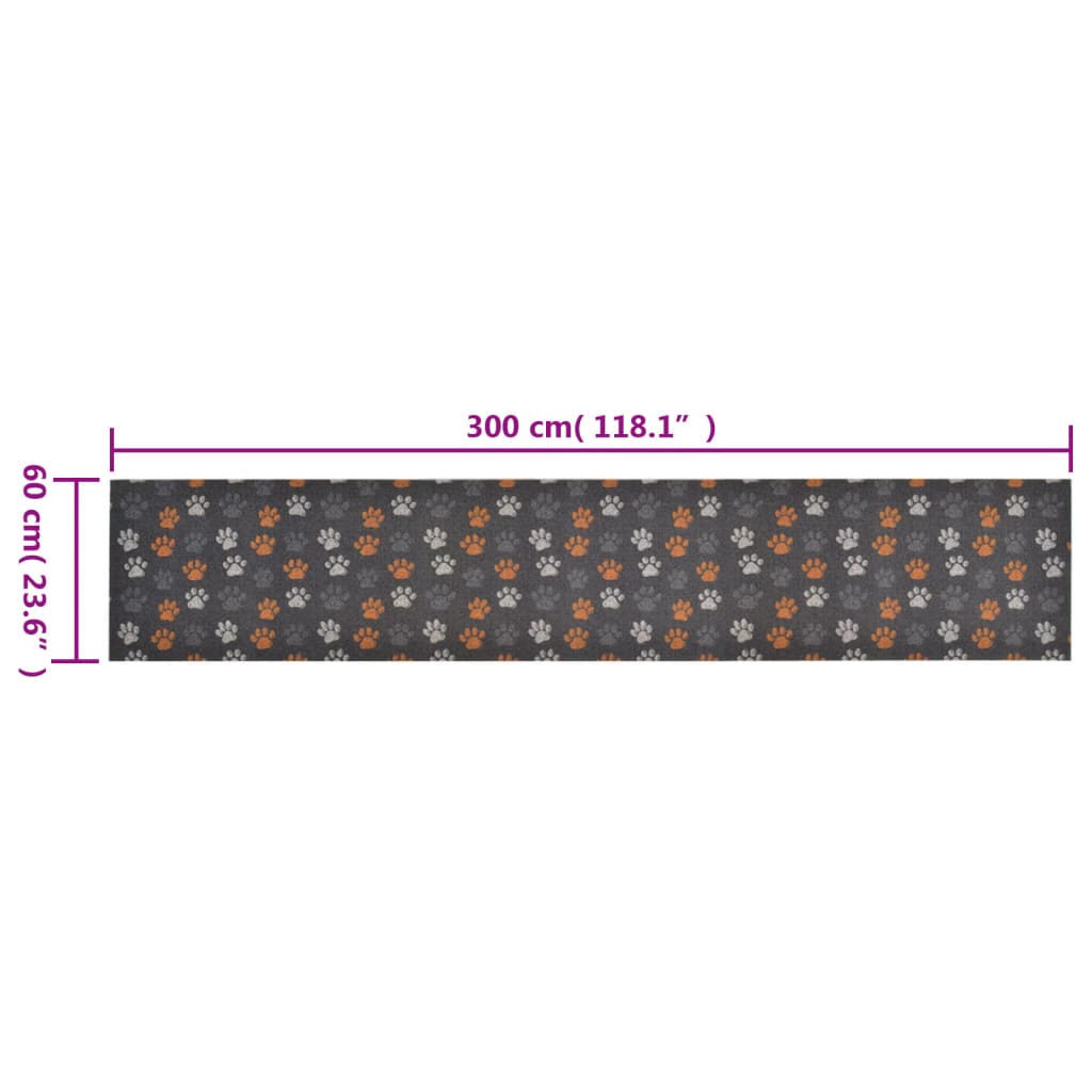 Washable kitchen rug Paws 60x300 cm velvet