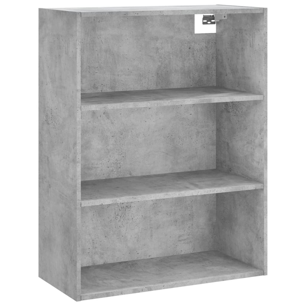 Highboard betonggrå 69,5x34x180 cm konstruert tre