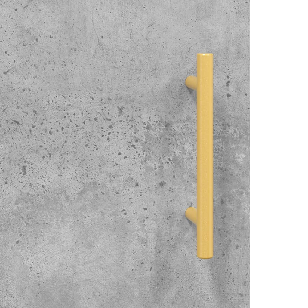 Highboard betonggrå 69,5x34x180 cm konstruert tre