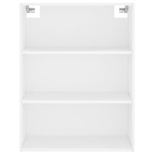Highboard hvit 69,5x34x180 cm konstruert tre