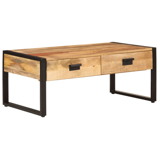 Coffee table 100x54x40 cm solid mango wood and iron