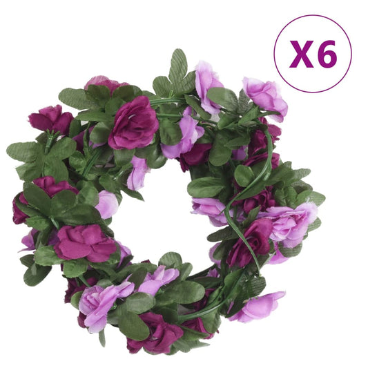 Blomsterkranser for jul 6 stk vår lyselilla 250 cm