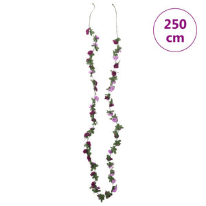 Blomsterkranser for jul 6 stk vår lyselilla 250 cm