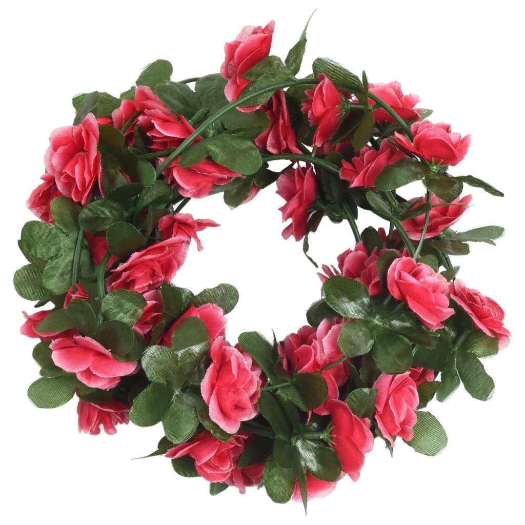 Blomsterkranser for jul 6 stk vår roserød 250 cm