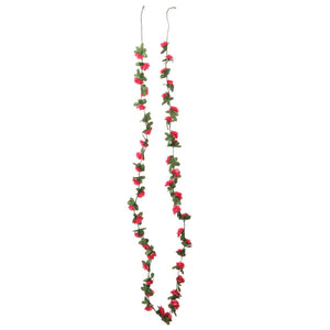 Blomsterkranser for jul 6 stk vår roserød 250 cm