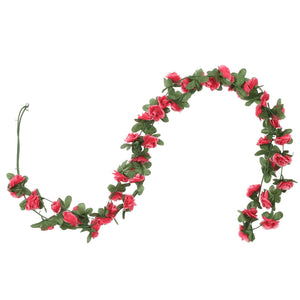 Blomsterkranser for jul 6 stk vår roserød 250 cm