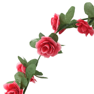 Blomsterkranser for jul 6 stk vår roserød 250 cm