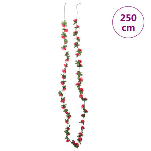 Blomsterkranser for jul 6 stk vår roserød 250 cm