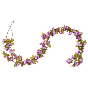 Flower wreaths for Christmas 6 pcs light purple 250 cm