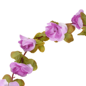 Flower wreaths for Christmas 6 pcs light purple 250 cm