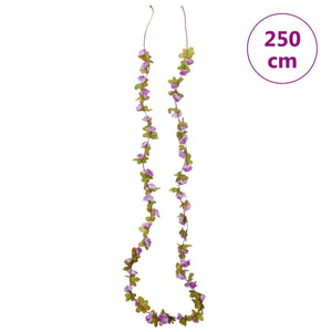 Flower wreaths for Christmas 6 pcs light purple 250 cm