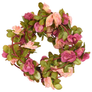 Blomsterkranser for jul 6 stk roserød 250 cm