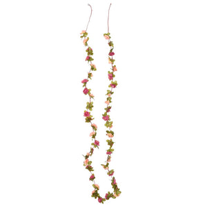 Blomsterkranser for jul 6 stk roserød 250 cm