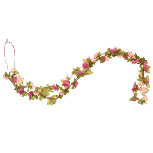 Blomsterkranser for jul 6 stk roserød 250 cm