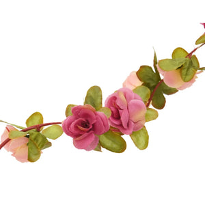 Blomsterkranser for jul 6 stk roserød 250 cm