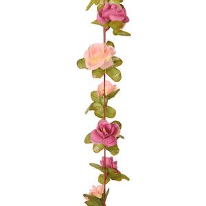 Blomsterkranser for jul 6 stk roserød 250 cm