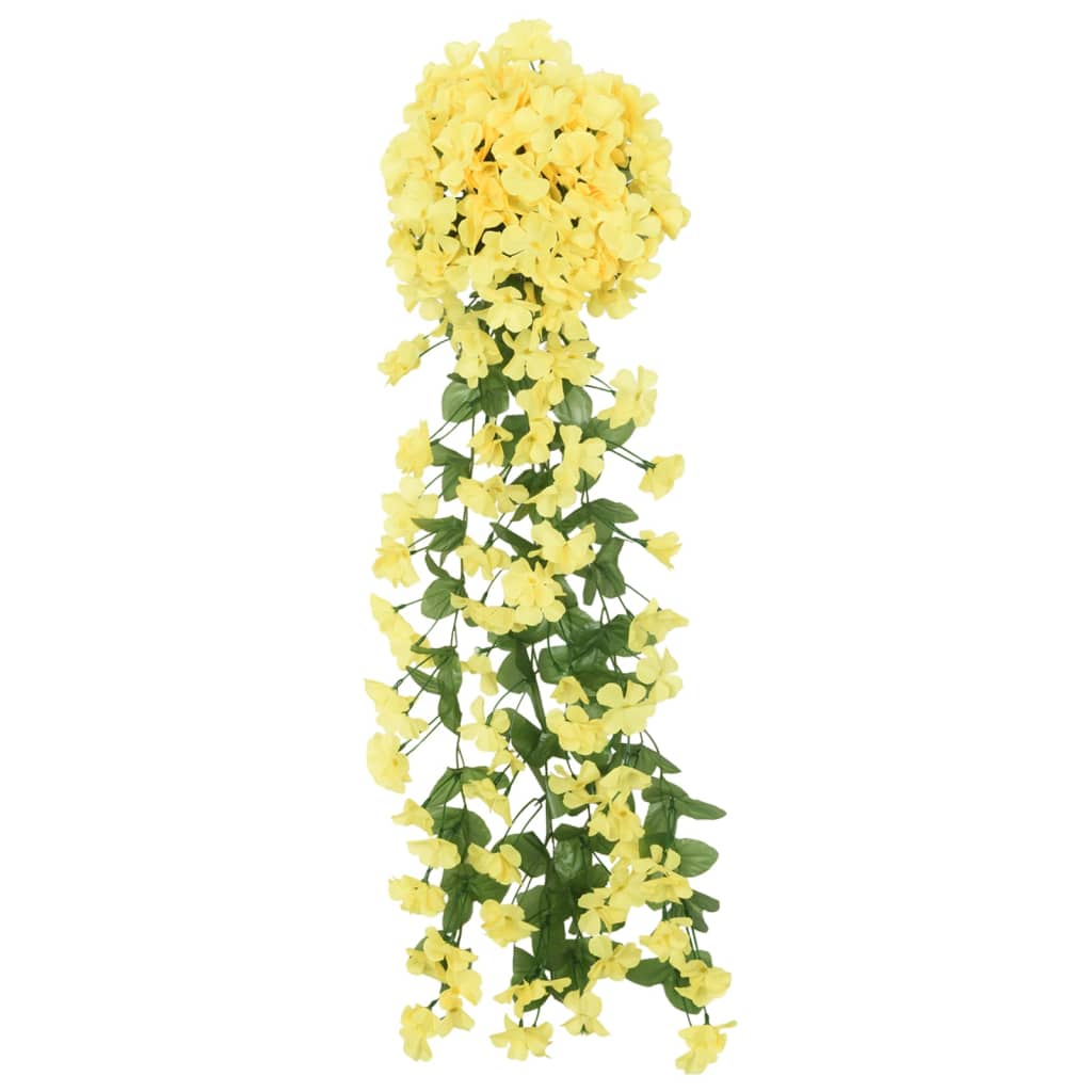 Flower wreaths for Christmas 3 pieces yellow 85 cm