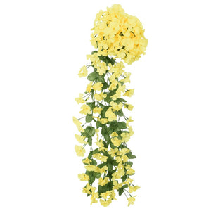 Flower wreaths for Christmas 3 pieces yellow 85 cm