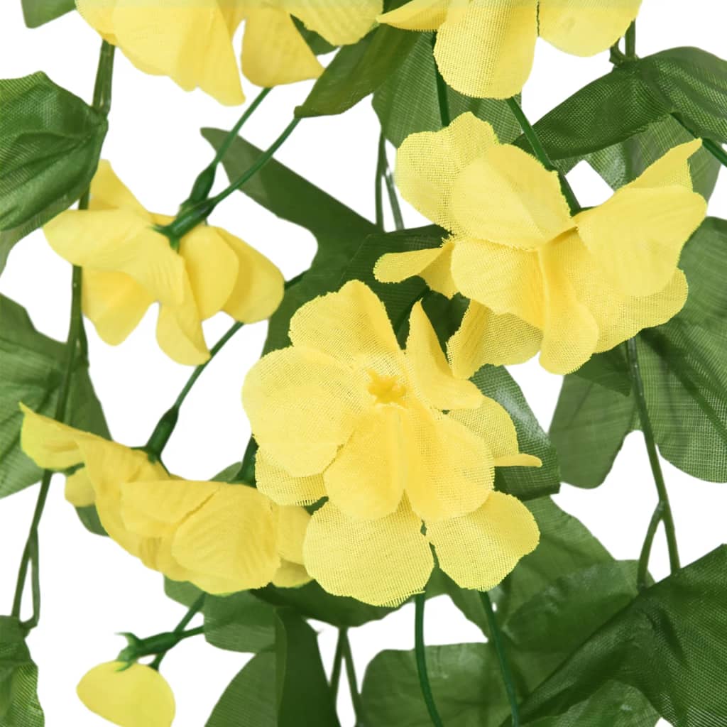 Flower wreaths for Christmas 3 pieces yellow 85 cm