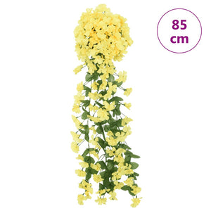 Flower wreaths for Christmas 3 pieces yellow 85 cm