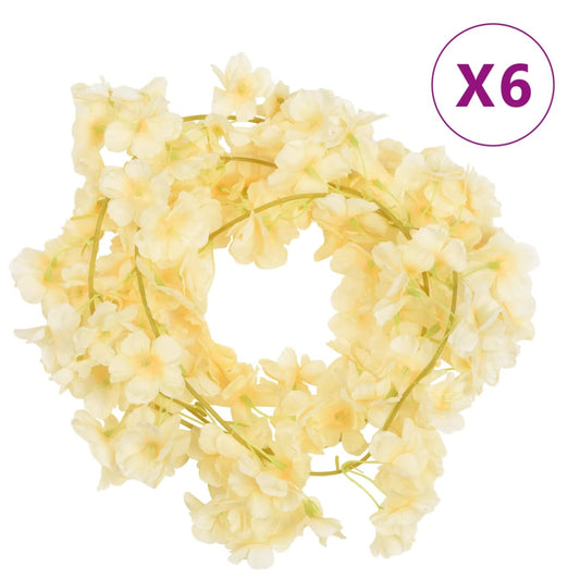 Blomsterkranser for jul 6 stk champagne 180 cm