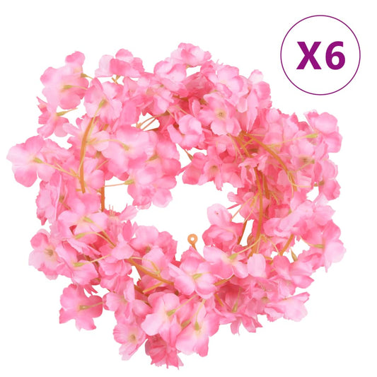 Blomsterkranser for jul 6 stk mørkelilla 180 cm
