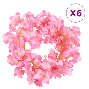 Blomsterkranser for jul 6 stk mørkelilla 180 cm