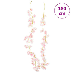 Blomsterkranser for jul 6 stk lyserosa 180 cm