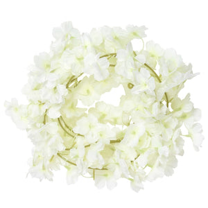 Flower wreaths for Christmas 6 pcs white 180 cm