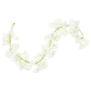 Flower wreaths for Christmas 6 pcs white 180 cm