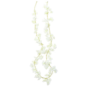 Flower wreaths for Christmas 6 pcs white 180 cm