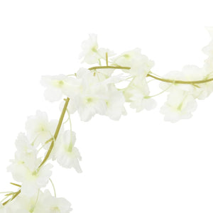 Flower wreaths for Christmas 6 pcs white 180 cm