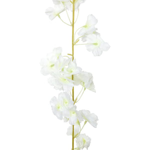 Flower wreaths for Christmas 6 pcs white 180 cm