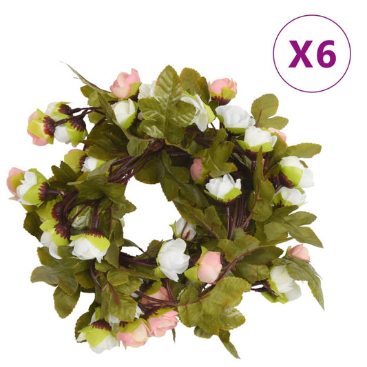 Blomsterkranser for jul 6 stk champagne 215 cm