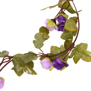 Flower wreaths for Christmas 6 pcs light purple 215 cm