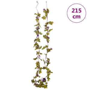 Flower wreaths for Christmas 6 pcs light purple 215 cm