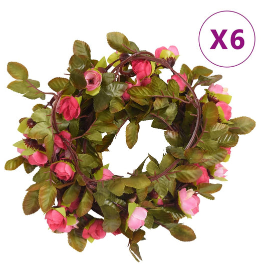 Blomsterkranser for jul 6 stk rose 215 cm