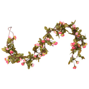 Flower wreaths for Christmas 6 pieces rose 215 cm
