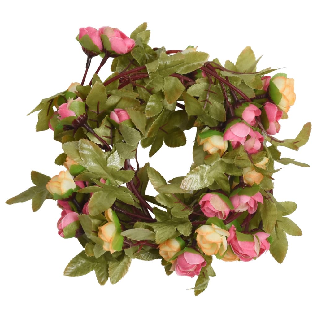 Flower wreaths for Christmas 6 pieces pink 215 cm