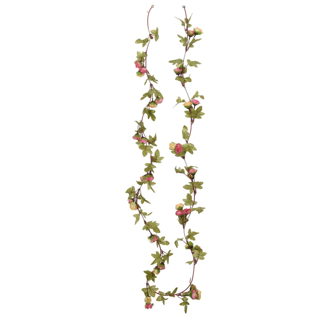 Flower wreaths for Christmas 6 pieces pink 215 cm