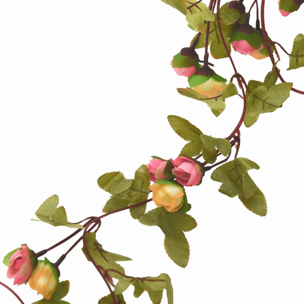 Flower wreaths for Christmas 6 pieces pink 215 cm