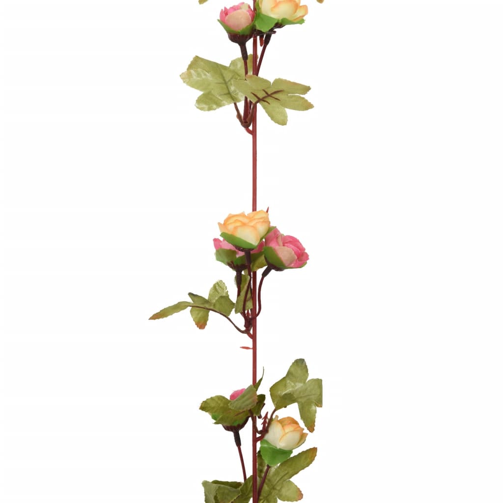 Flower wreaths for Christmas 6 pieces pink 215 cm
