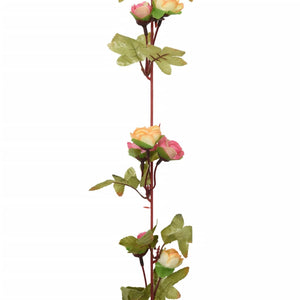 Flower wreaths for Christmas 6 pieces pink 215 cm