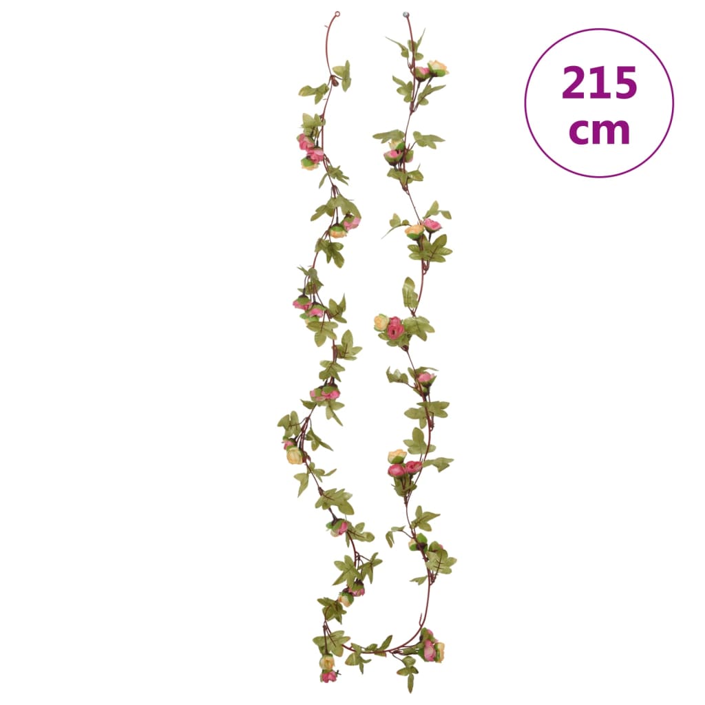 Flower wreaths for Christmas 6 pieces pink 215 cm