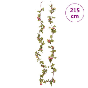 Flower wreaths for Christmas 6 pieces pink 215 cm