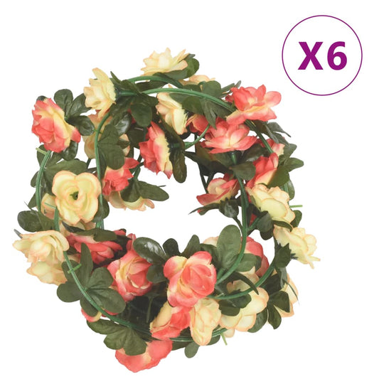 Blomsterkranser for jul 6 stk rose og champagne 240 cm