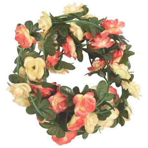 Blomsterkranser for jul 6 stk rose og champagne 240 cm