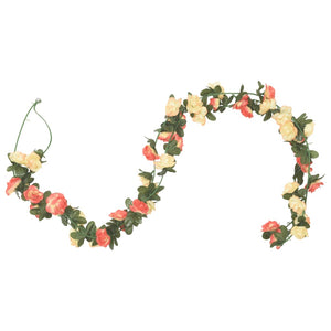 Blomsterkranser for jul 6 stk rose og champagne 240 cm